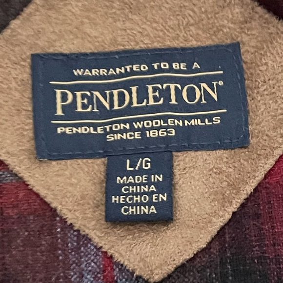 Pendleton Women’s Burgundy Sherpa Full Zip Mock Neck Sweater Jacket Size Large - Picture 11 of 14